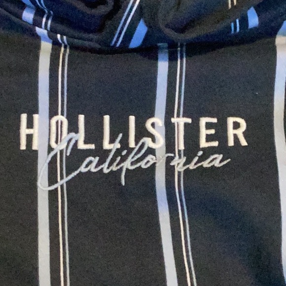 Hollister California Navy Striped Men’s Hoodie T31* - Picture 4 of 5
